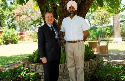 The Headmaster Dr Peter McLaughlin  with the Chief Guest Mr Manpreet Badal 