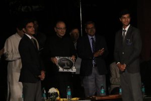 Union Minister for Finance and Corporate Affairs, Mr. Arun Jaitley inaugurating School Yearbook